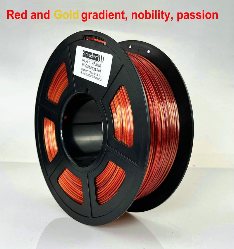 Stronghero3D PLA 3D Printer Filament 1.75mm,Golden Fire, Silk Gold and Galaxy Red Appear at intervals,1kg(2.2lbs) Accuracy +/-0.05mm for ender3 Cr10 Sovol - Image 2