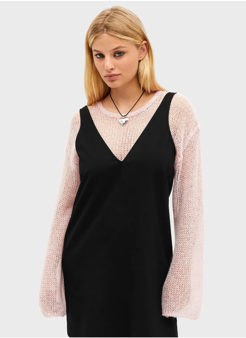 MONKI V-Neck Strappy Dress