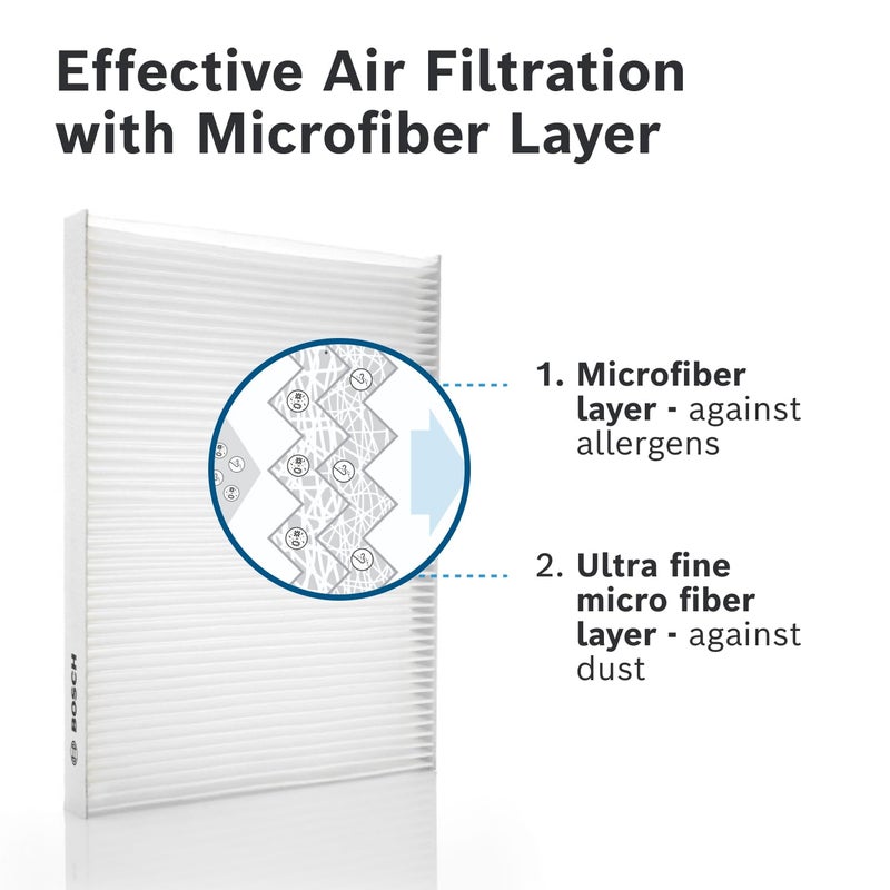 BOSCH F002H24942 Cabin Filter, Replacement Filter - Against Pollen and Dust for Cleaner Air Inside the Vehicle - Image 4