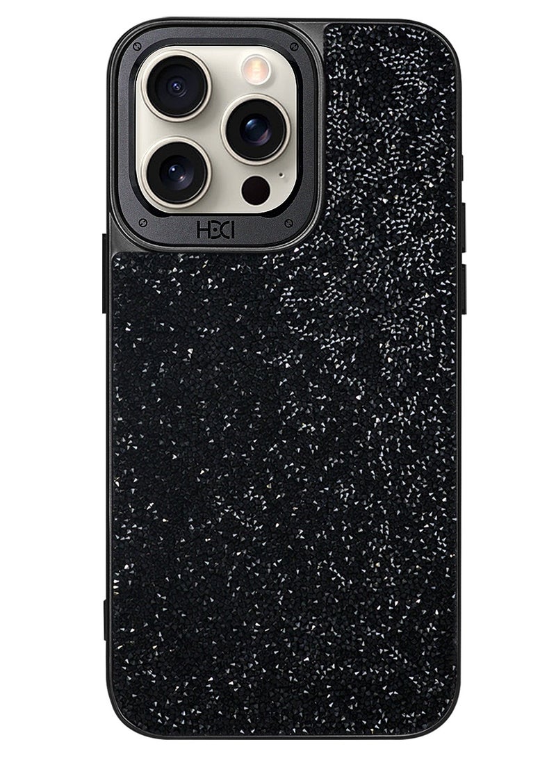 HDD Brand Sparkling Crystal Case Compatible with MagSafe For iPhone 14 Pro Max (Black) - Image 1
