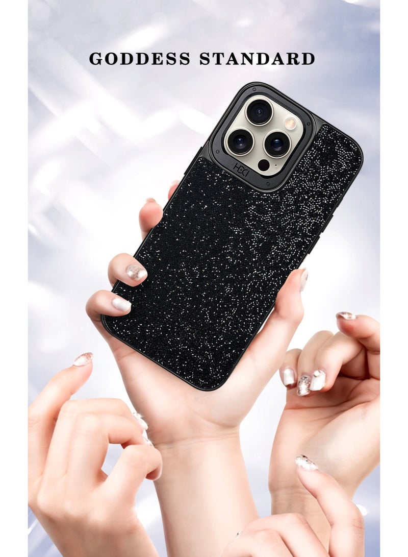 HDD Brand Sparkling Crystal Case Compatible with MagSafe For iPhone 14 Pro Max (Black) - Image 3