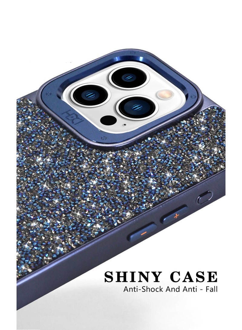 HDD Brand Sparkling Crystal Case Compatible with MagSafe For iPhone 14 Pro Max (Black) - Image 4