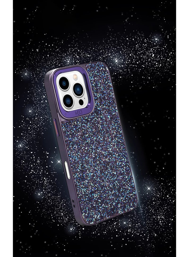 HDD Brand Sparkling Crystal Case Compatible with MagSafe For iPhone 14 Pro Max (Black) - Image 5