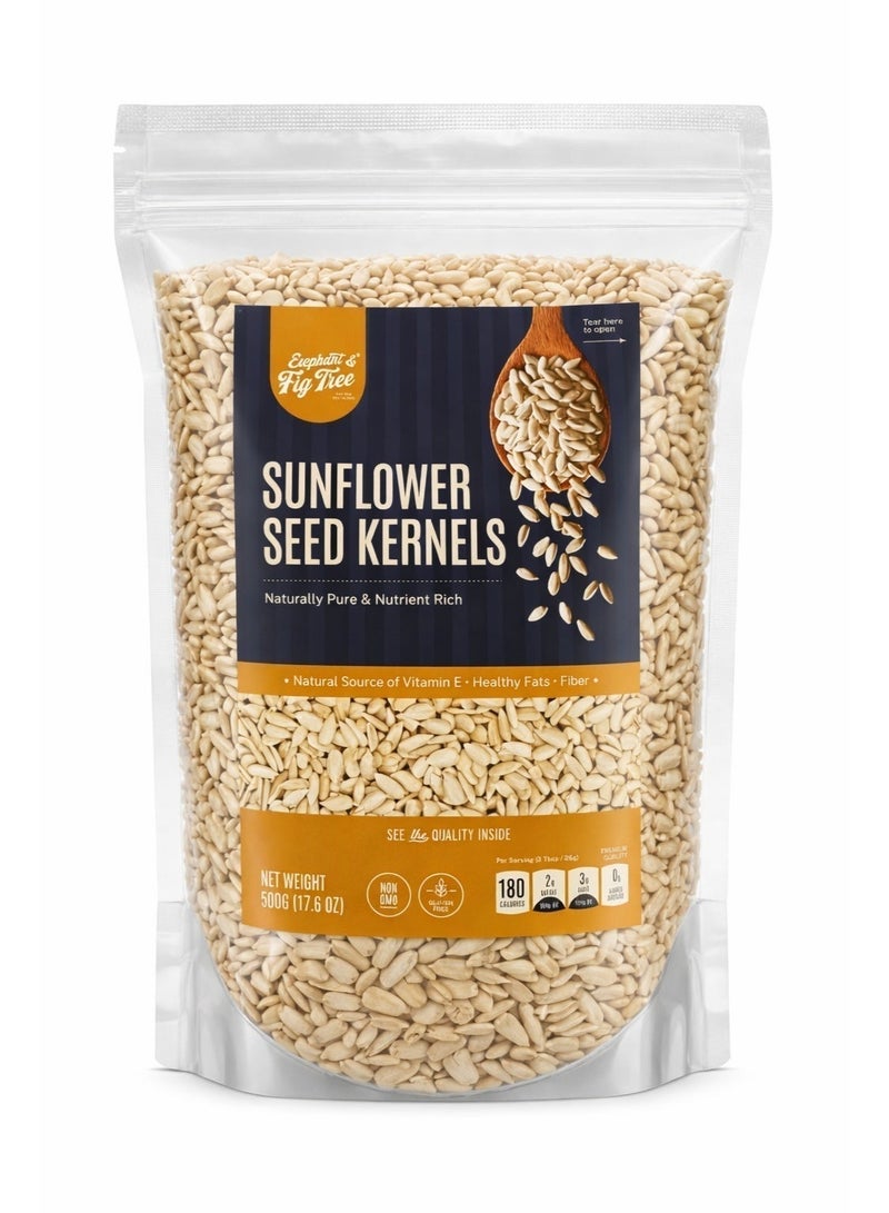 Elephant & Fig Tree Sunflower Seed Kernels 500g | Natural Shelled Sunflower Seeds | Rich in Vitamin E & Healthy Fats | Perfect for Salads, Baking & Snacks - Image 1