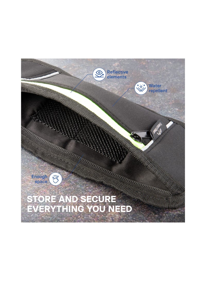 SOLARAE Running Belt WaistPacks, Waistbelt for Phone & Money Holder With Reflector Strips Bungee Belts with Pockets for Running Hiking Cycling Workout Jogging - Image 4