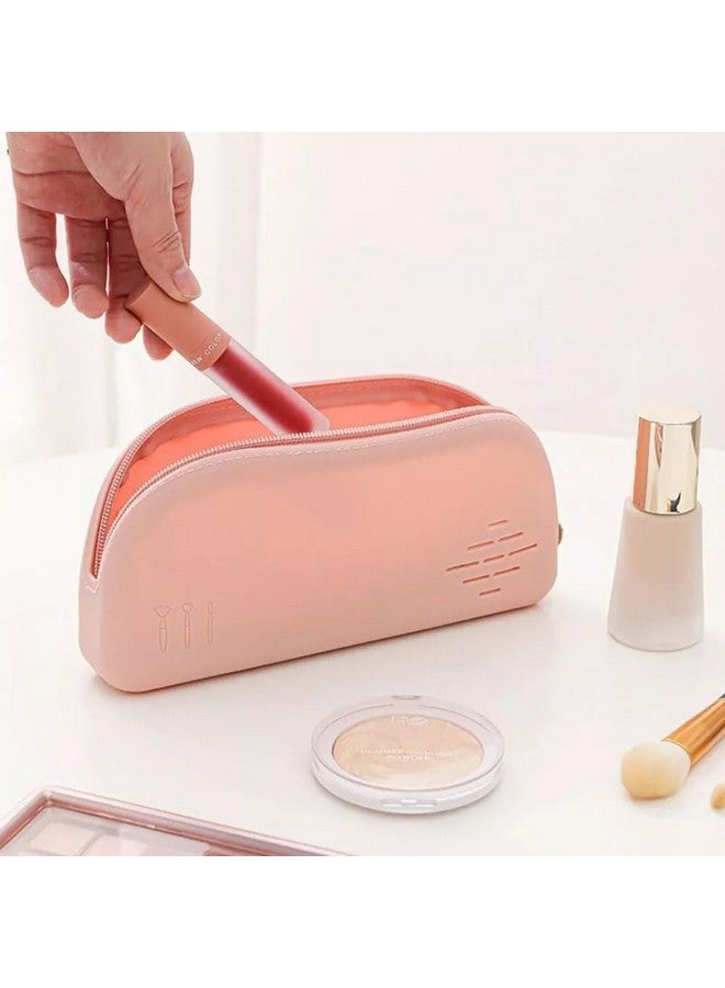 Zolypy Silicone Makeup Bag Travel Cosmetic Bag Stuff Bag Makeup Pouch Cute Makeup Organizer Versatile Zipper Pouch for Women - Image 3