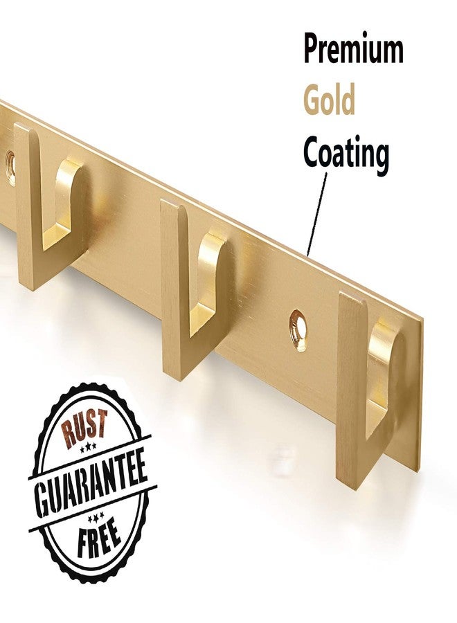 DOCOSS Metal Extra Long 40 cm Wall Hooks for Hanging Cloth Hangers for Wall,Door Hangers,Hook Rail (Pack of 2, Gold) - Image 2