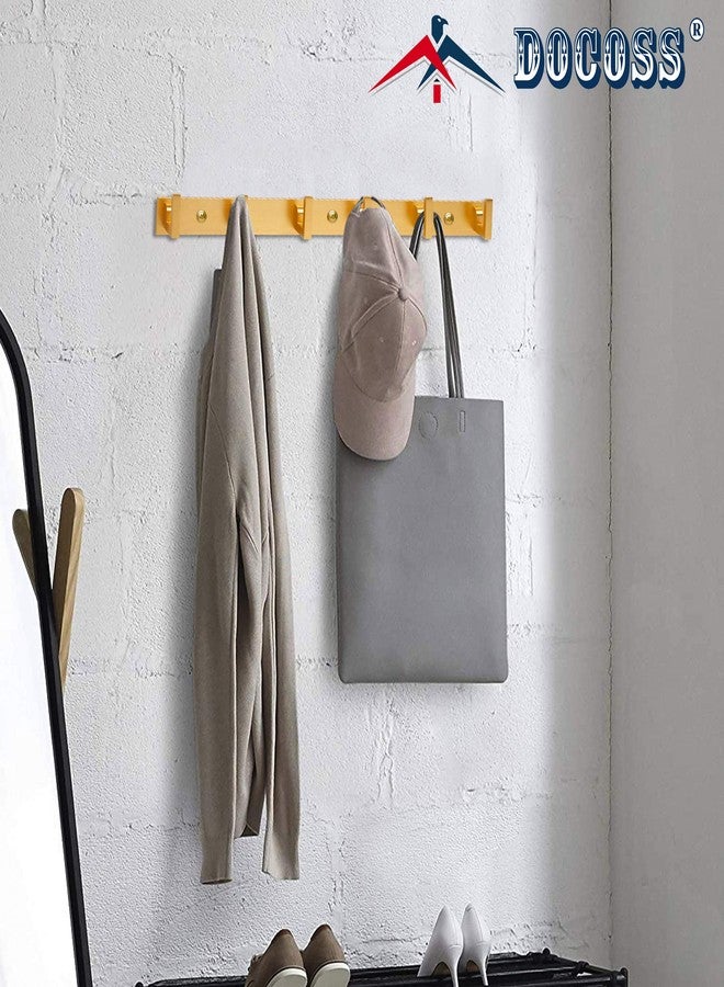 DOCOSS Metal Extra Long 40 cm Wall Hooks for Hanging Cloth Hangers for Wall,Door Hangers,Hook Rail (Pack of 2, Gold) - Image 4