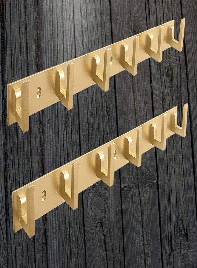 DOCOSS Metal Extra Long 40 cm Wall Hooks for Hanging Cloth Hangers for Wall,Door Hangers,Hook Rail (Pack of 2, Gold) - Image 1