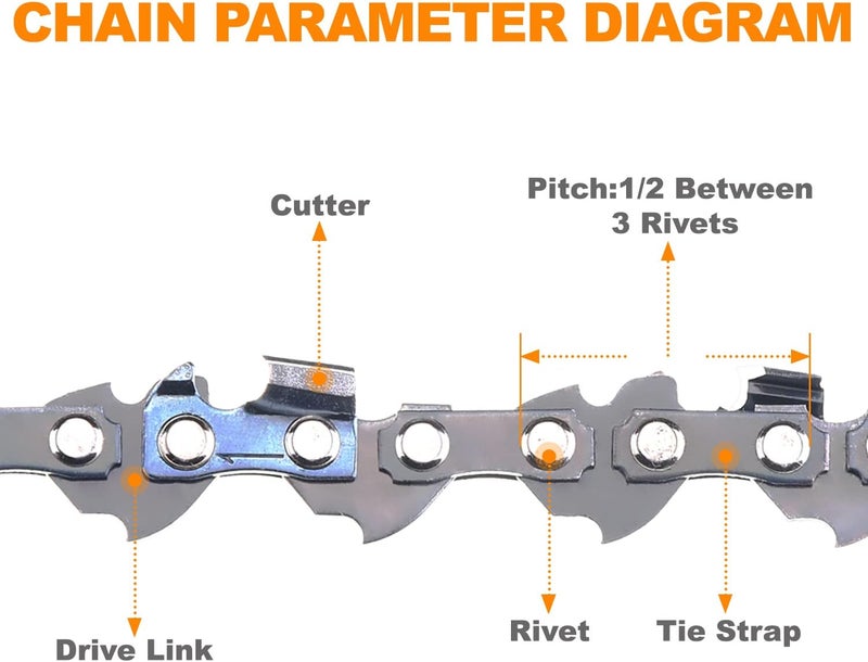 SUNGATOR 3-Pack 16 Inch Chainsaw Chain SG-S55, 3/8" LP Pitch - .050" Gauge - 55 Drive Links, Compatible with Craftsman - Image 4