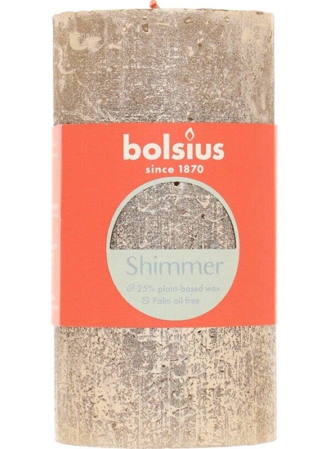 BOLSIUS Shimmer Pillar Candle Champagne - Image 1