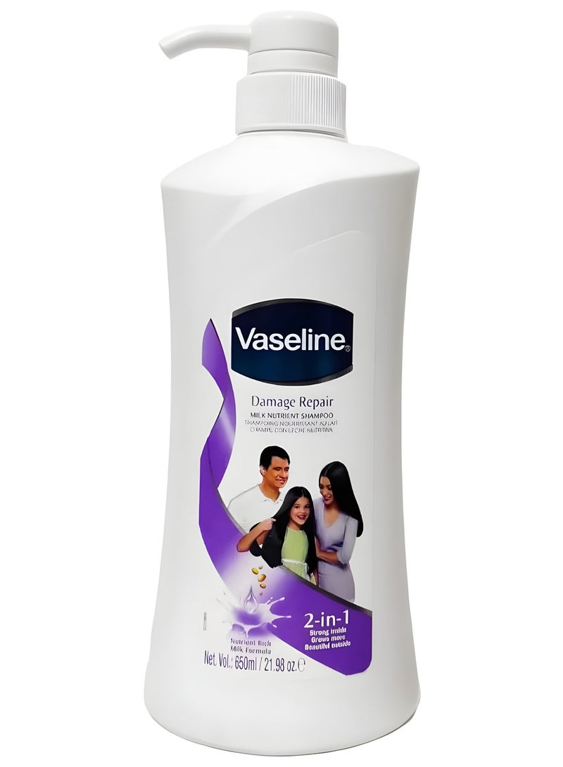 Vaseline Damage Repair MILK NUTRIENT SHAMPOO 2-in-1 650ml - Image 1