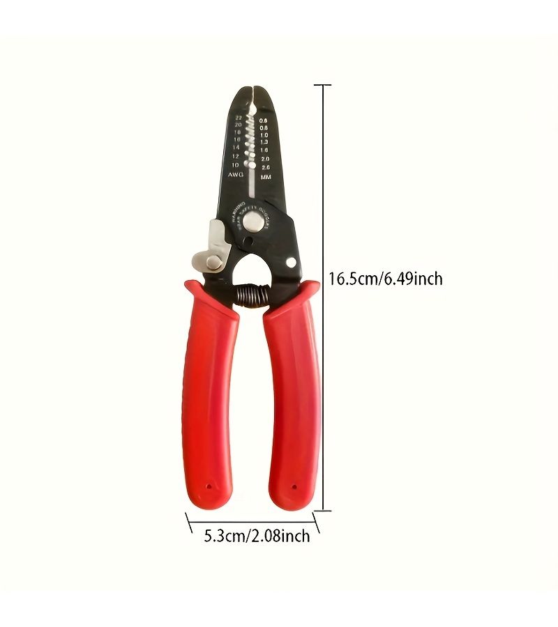 Professional Electricians Wire Stripper Pliers Industrial Grade Cutter Crimping Tool Red Handle High Carbon Steel - Image 2