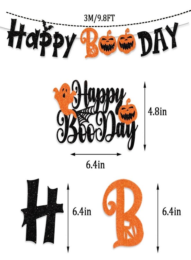 لافتة تزيين كعكة عيد ميلاد الهالوين باللون الأسود اللامع مسبقة التثبيت، إكليل لحفلات أعياد الميلاد والهالوين، لوازم عيد ميلاد عيد الميلاد السعيد بدون أدوات يدوية - Image 3