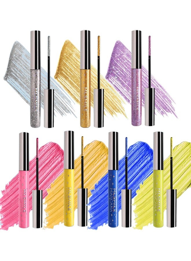 RoseFlower Colored Mascara Set, 7 Colors Waterproof Gift Set, Red, Pink, Purple, Blue, White, Black, Long Lasting, Voluminous Mascara for Eye Makeup - Image 2