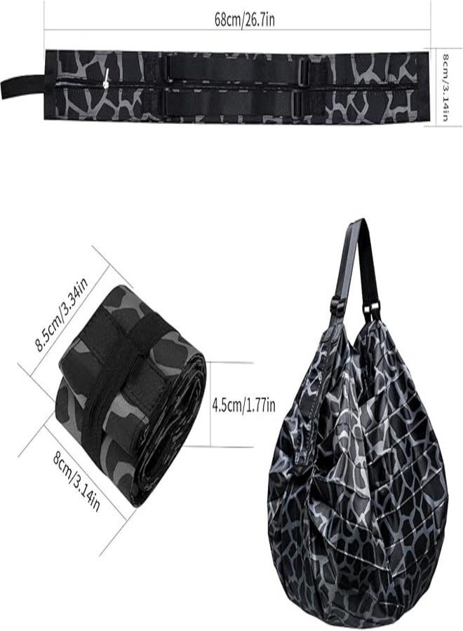 ITALO 2-Pcs Foldable Shopping Bags, Reusable Foldable Shopping Bag, Travel Portable Bag with One Shoulder, Leopard Shoulder Bag for Shopping, Travel, Outdoor, Camping  - Image 2
