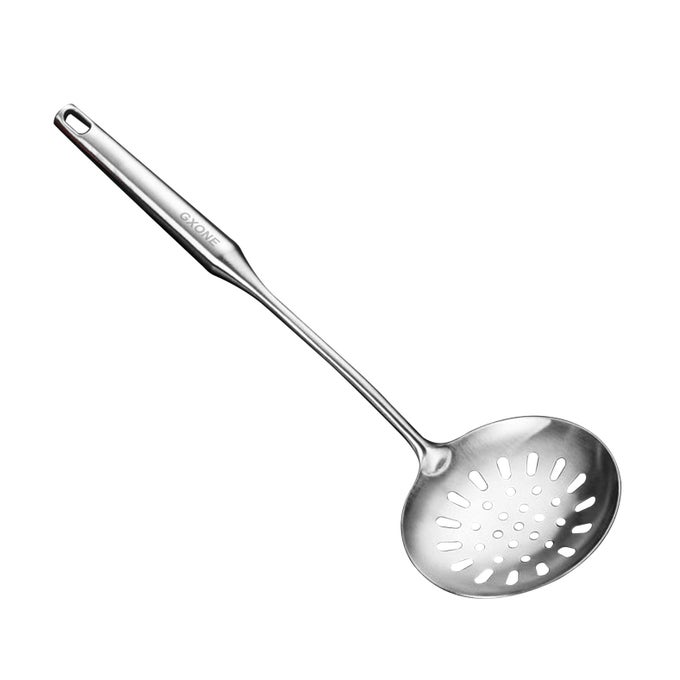 SKIMMER SLOTTED SPOON304 STAINLESS STEEL SLOTTED SPOON HANDLE MESH FOOD STRAINER STAINLESS STEEL COLANDER WITH HOLLOW HANDLE HEAT RESISTANT COOKING TOOLSILVER151INCH