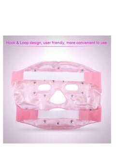 Plan A Tourmaline Magnetic Gel Massage Mask, Ice Beads Face Massage Mask, Magnetic Therapy Gel Mask, Slimming Face Massage Mask, Professional Magnetic Stone Breathable Soft Washable (Pink)  - Image 2