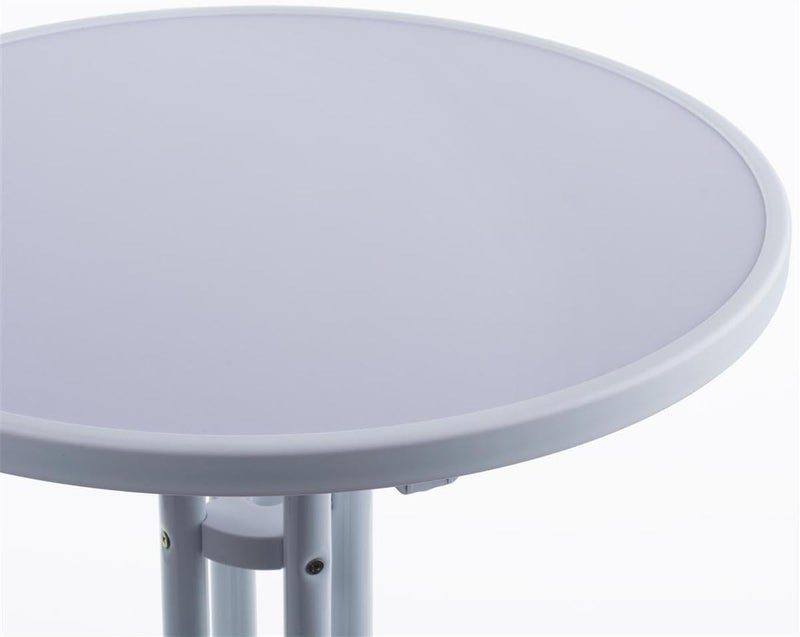Displays2go Displays2go 235 Inch Round Highboy Table with MDF top 4225 Inch Tall Pub Table with Collapsible Design for Easy Storage White  - Image 2