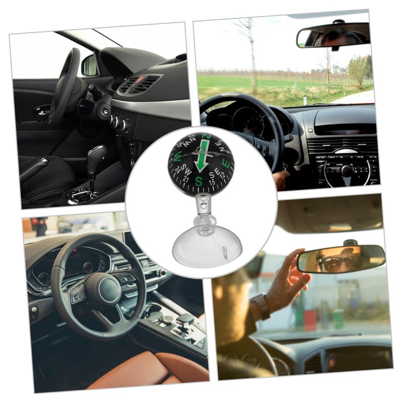 High Precision Car Compass with Strong Suction Cup For Navigation Portable Boat Black - Image 4