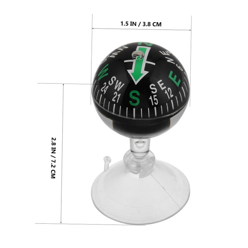 High Precision Car Compass with Strong Suction Cup For Navigation Portable Boat Black - Image 3