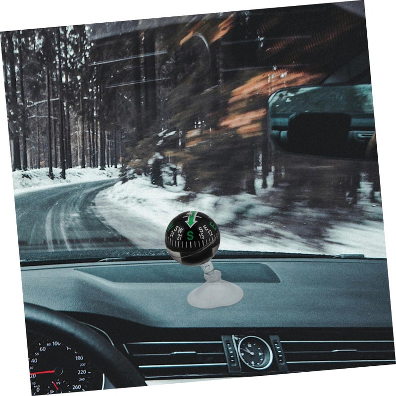 High Precision Car Compass with Strong Suction Cup For Navigation Portable Boat Black - Image 5