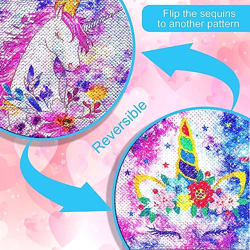 CCJPX 3PCS Girls Backpack, 16” Kids Unicorn Sequin Bookbag and Lunch Box for Kindergarten Elementary - Image 5