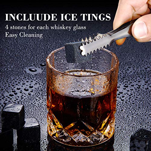 SUPERSUN Whiskey Glasses Stones Gifts Set for Men, Pack of 2, 10 oz Scotch Bourbon Glasses, 8 Chilling Rocks with Tongs Perfect for House Warming Anniversary Birthday Farewell Chritsmas Gifts for Men - Image 5