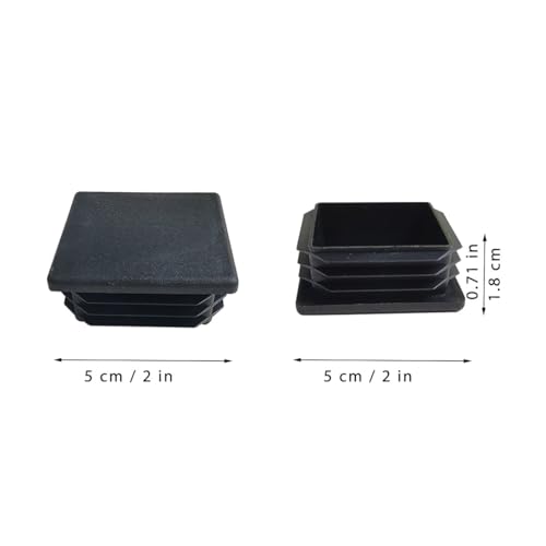 ZYYC 4 Pack 2'' Inch End Cap Square Tubing Black Plastic Plug,Tubing Post End Cap Suitable for Square TubeSquare Plastic Plug, Tubing Post End Cap - Image 2
