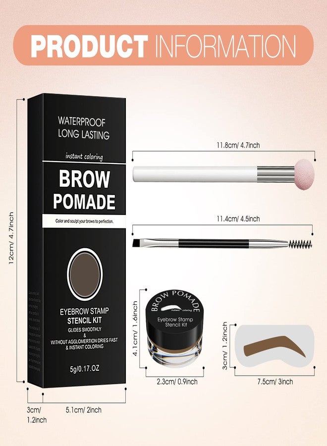 LOKFAR Eyebrow Stamp Stencil Kit - for Waterproof Eyebrows Makeup, Brow Stamp Trio Kit with Sponge Applicator, Dual-ended Brow Brush, 10 Eyebrow Stencils, Waterproof Eyebrow Pomade (Light Brown) - Image 2