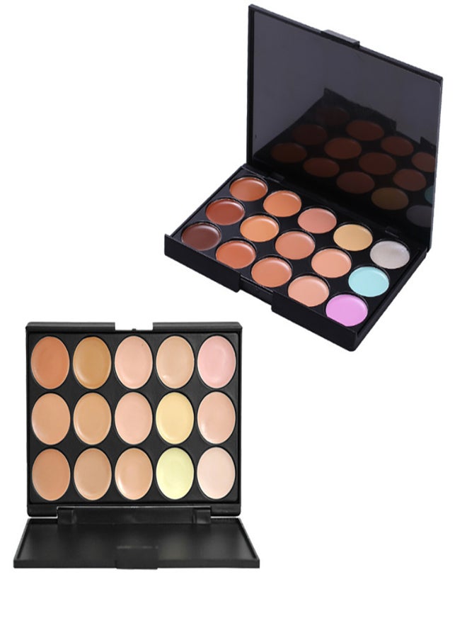 popfeel 15 Colors Concealer Palette Foundation Face Cream Makeup Face Concealer Powder Long Lasting Cosmetics - Image 1