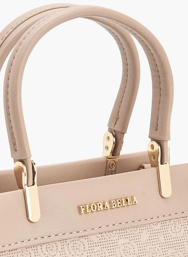Flora Bella By Shoexpress MULTICOLOR Flora Bella Logo Embossed Tote Bag with Detachable Strap for Women | Best Price UAE