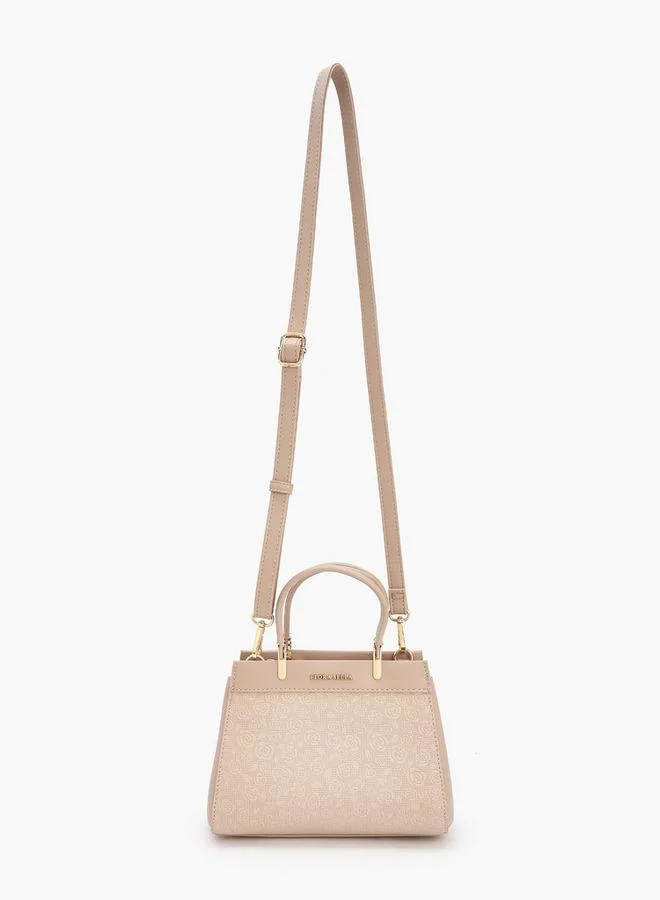Flora Bella By Shoexpress MULTICOLOR Flora Bella Logo Embossed Tote Bag with Detachable Strap for Women | Best Price UAE