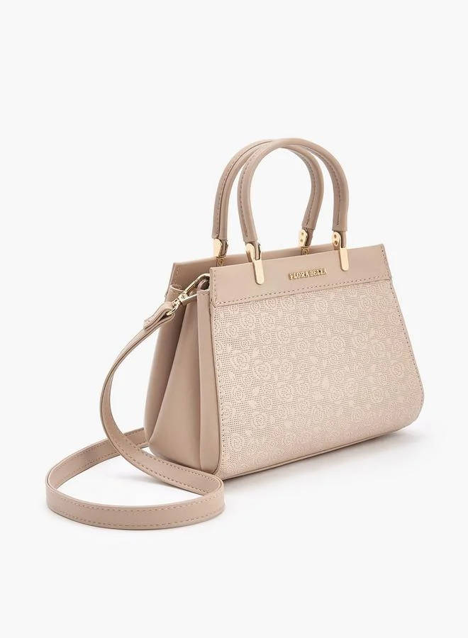 Flora Bella By Shoexpress MULTICOLOR Flora Bella Logo Embossed Tote Bag with Detachable Strap for Women | Best Price UAE