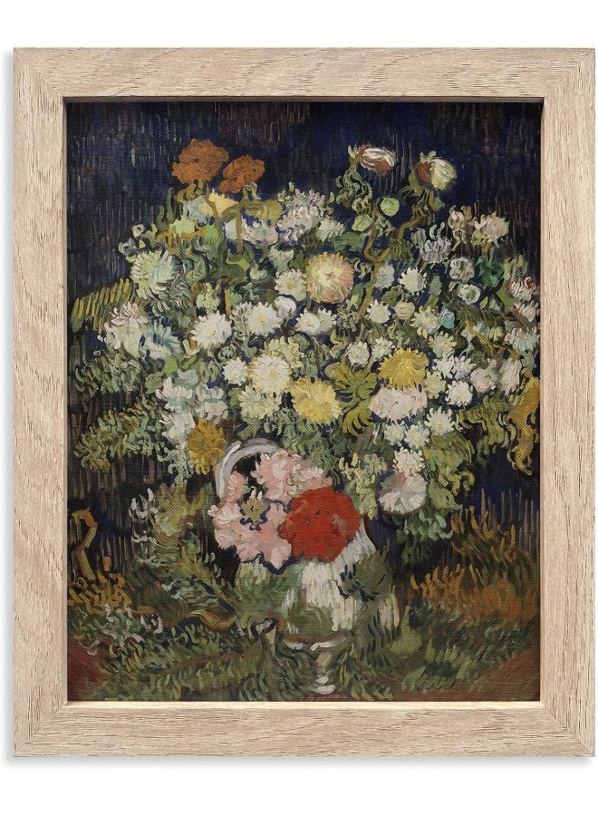HoozGee Floral Canvas Art - Bouquet of Flowers in a Vase Vincent Van Gogh Inspired - Image 1