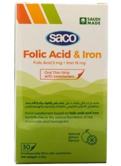 Saco 2Pack Vitamin Folic Acid and Iron Saco Slices Soluble with Natural Lemon Flavor 30 Slices  - Image 2