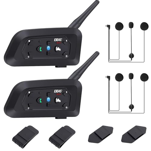 MIMIRACLE V6 Pro Motorcycle Helmet Bluetooth Headset, Up to 6 Riders 2-Way 1200M IP65 Waterproof Wireless Motorbike Communication System for Dirt Bike/ATV/Off Road - Image 1