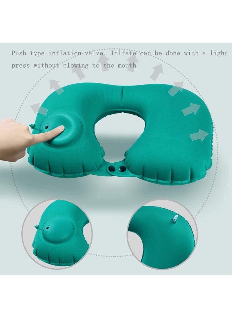 Ekdant Ekdant Inflatable Travel Neck Pillow Air Pump Comfortable UShape Headrest Support with Compression Bag for Office Train Car Airplane Sleep Cushion  - Image 4