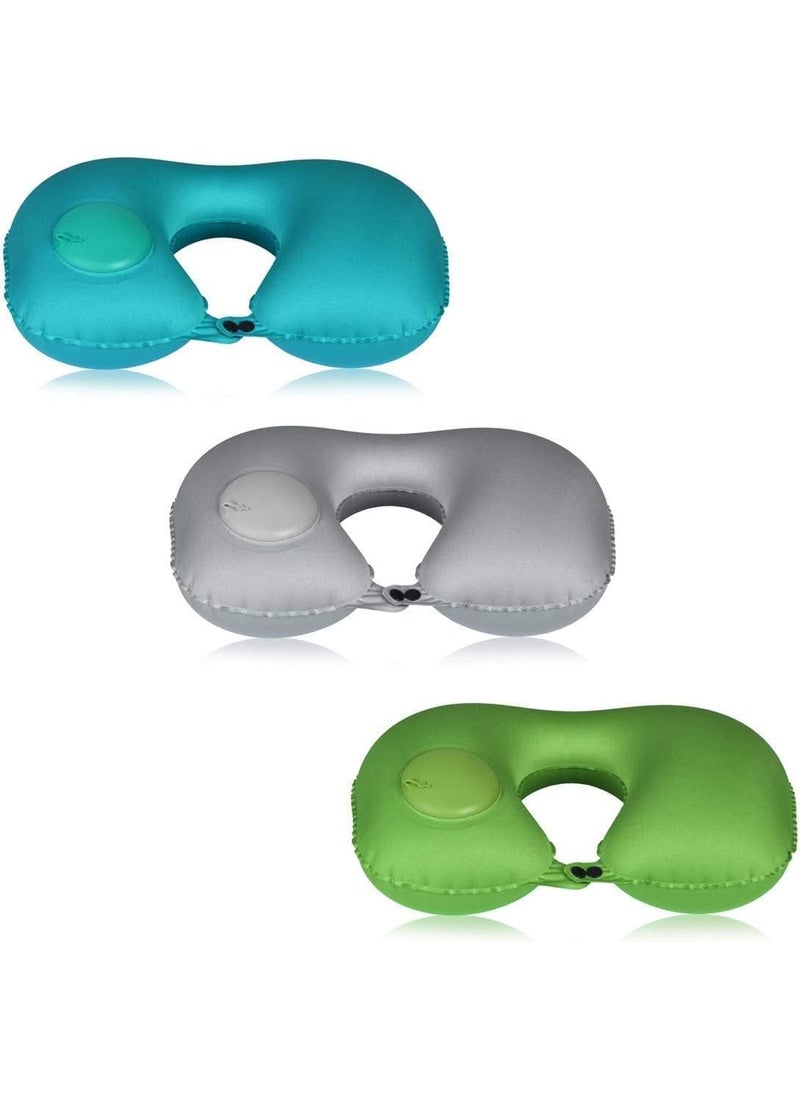 Ekdant Ekdant Inflatable Travel Neck Pillow Air Pump Comfortable UShape Headrest Support with Compression Bag for Office Train Car Airplane Sleep Cushion  - Image 5