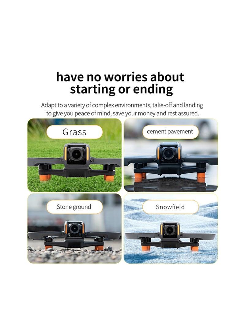 6pcs Avata 2 Landing Gear Protector Silicone Foot Pads, Protective Cover Extended Landing Leg Kit Compatible for DJI Avata 2 Accessories, Protection Propellers Mounts（orange） - Image 4