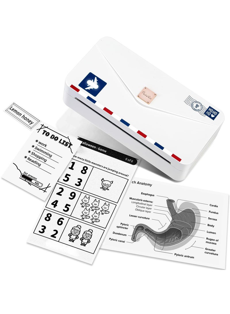 Portable Thermal Printer M04AS 4 Inch, Mini Bluetooth Sticker and Photo Printer, Supports 15/53/80/110mm Printing Width, 300dpi, Ideal for Photos, Notes, Memos, Gift for Kids - Image 1