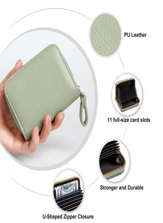 EcoVision - RFID Zipper Card Holder Small Zipper Accordion Closure Card Organizer, "Green, Único - Image 5