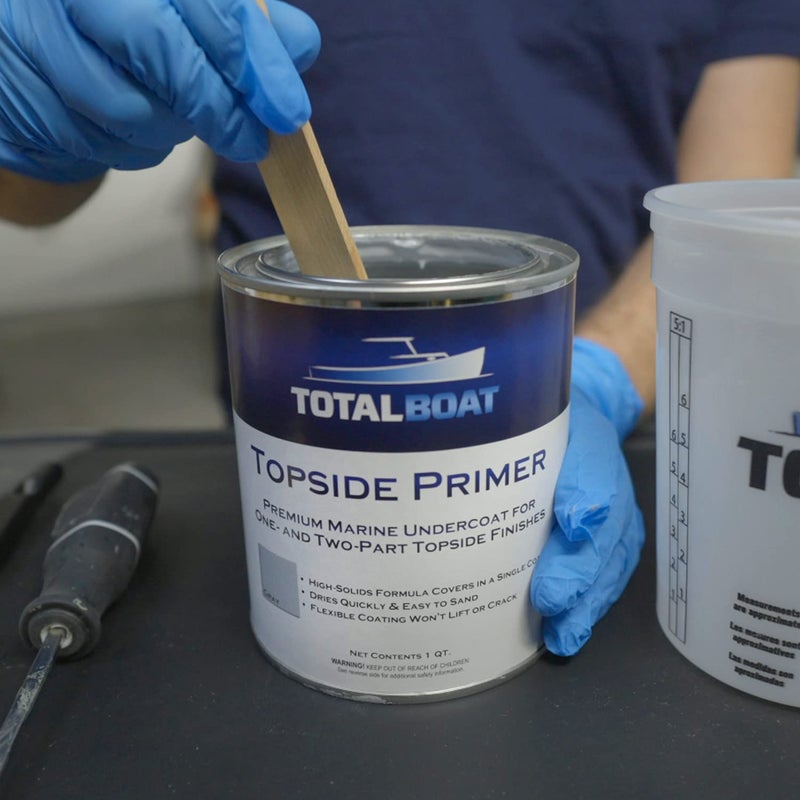 TotalBoat Marine Topside Boat Paint Primer for Fiberglass and Wood, White, 1 Quarts (Pack of 1) - Image 3