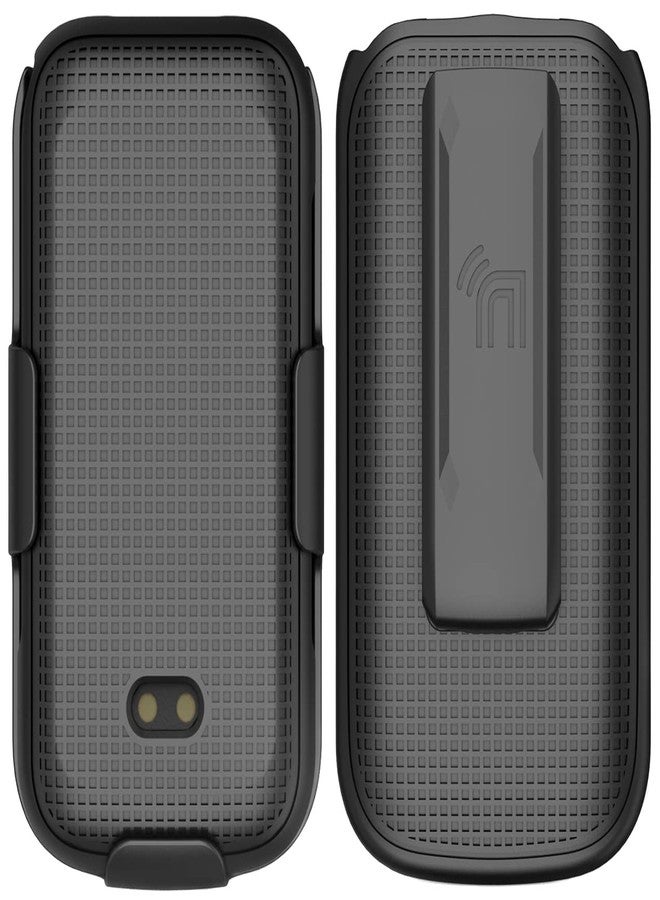 نيكيد سيل فون جراب بمشبك لهاتف Sonim XP3 Plus 4G القابل للطي، وغطاء Nakedcellphone الصلب النحيف، وحامل حزام الخصر [دوار/بسقاطة] لهاتف XP3plus (موديل XP3900، عام 2021) - أسود - Image 2
