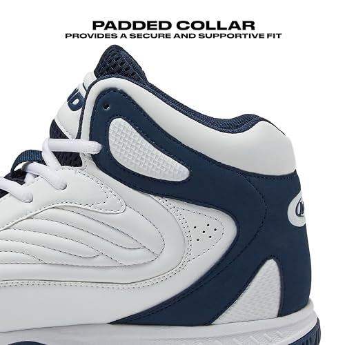 AND1 Pulse 3.0 Basketball Shoes for Men, Indoor or Outdoor, Street or Court Basketball Sneakers Men - Black, Red, or White - White/Dark Blue, 13 Medium - Image 3