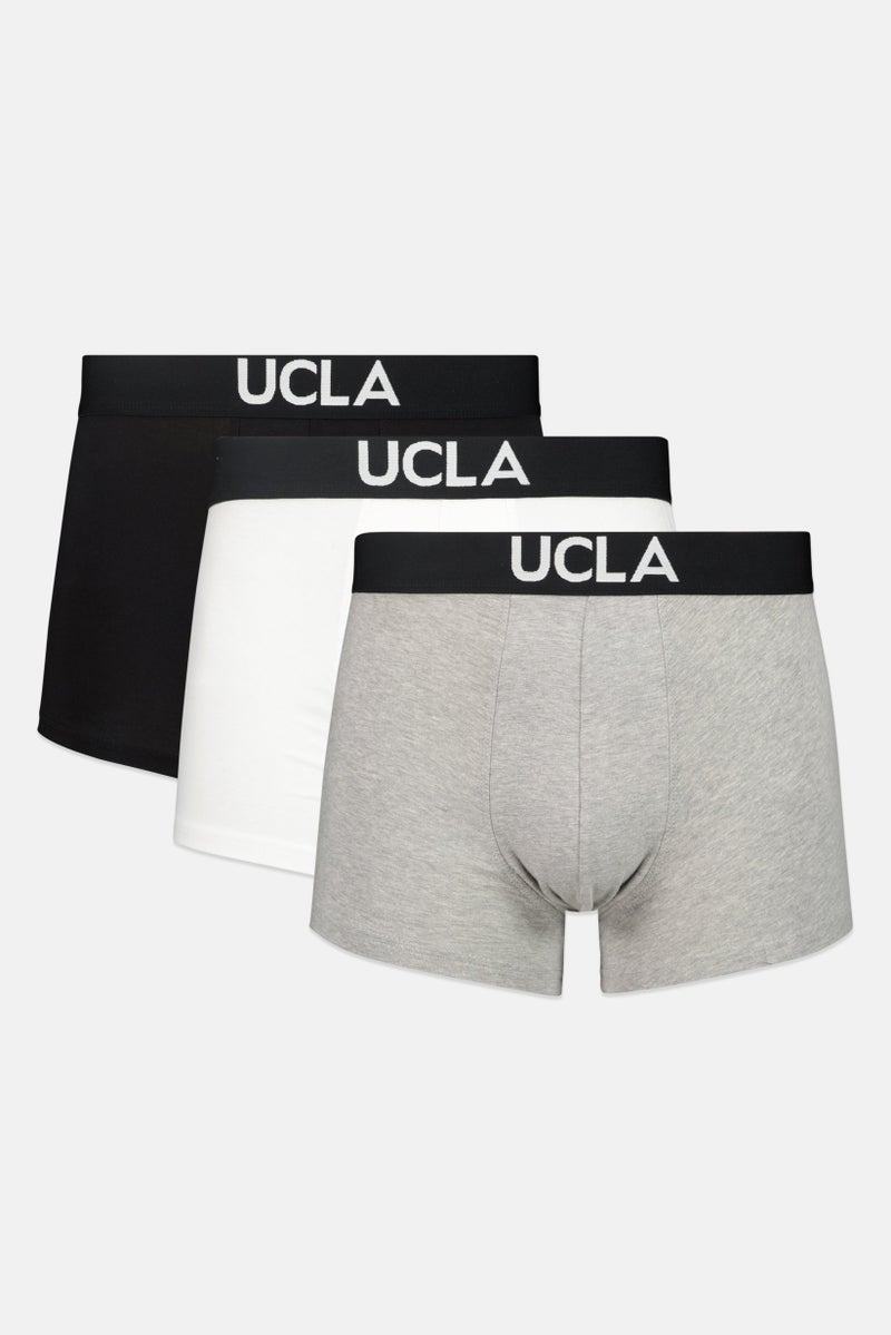 UCLA Men Brand Logo 3 Pack Boxer Trunks, Multicolor - Image 1