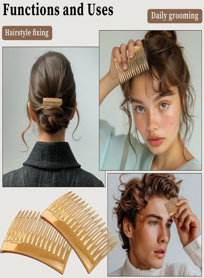 Zoolinn French Twist Hair Comb Set - 4PCS, Decorative Side Comb Clips for Women, Strong-hold Hair Accessories for Up-Do Styling, Bun Chignon, Perfect for Any Occasion - Image 4