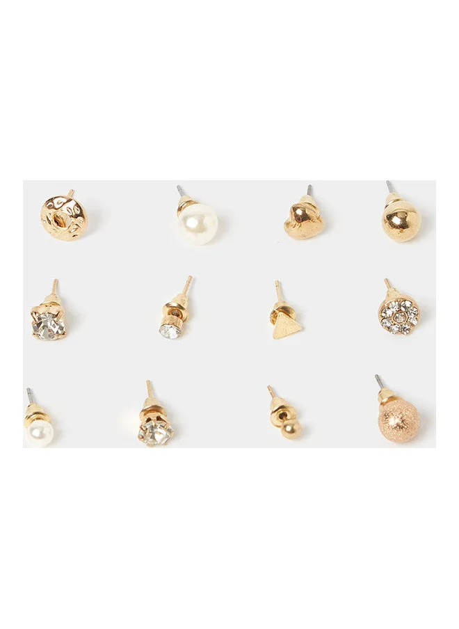 Styli Set of 12 - Embellished Stud Earrings