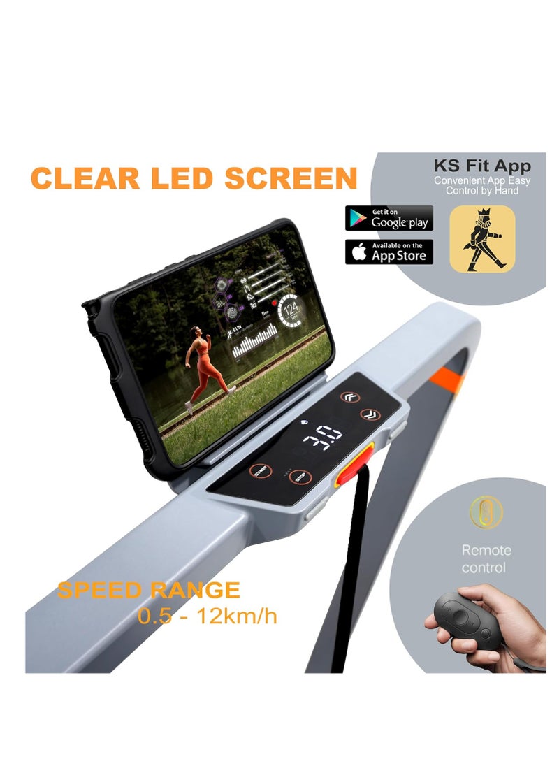 Sky Land Foldable Walking Pad Treadmill Machine|Treadmill For Home With Unique Full-Fold Tech Patent, Space Saving Design With Remote Control, Bluetooth & Device Holder  - Image 3