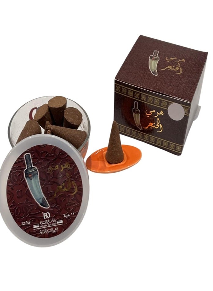 بانافع *عود الخنجر* 12 مخروط بخور من بانافع عود خور حلو